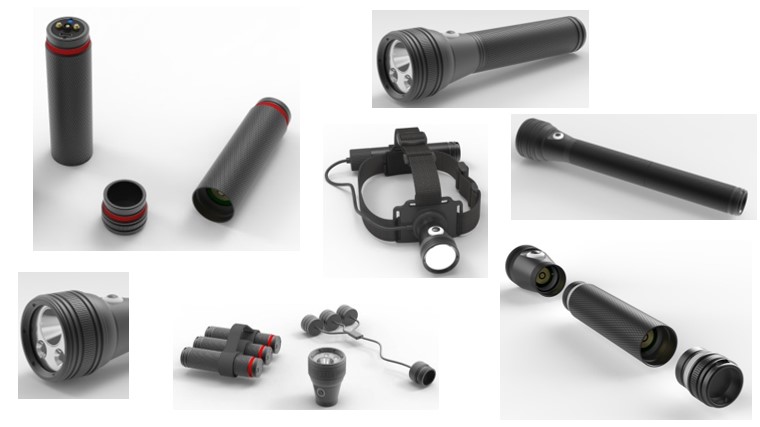 A collage of different types of lights and devices.